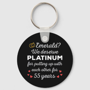 55th Wedding Anniversary I - Emerald Funny Couple Key Ring