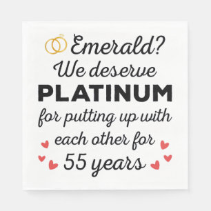 55th Wedding Anniversary I - Emerald Funny Couple Napkin