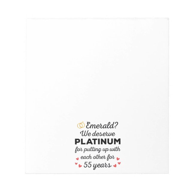 55th Wedding Anniversary I - Emerald Funny Couple Notepad (Front)