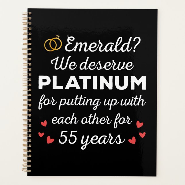 55th Wedding Anniversary I - Emerald Funny Couple Planner (Front)