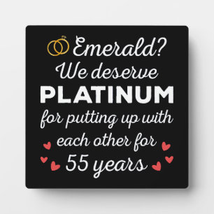 55th Wedding Anniversary I - Emerald Funny Couple Plaque