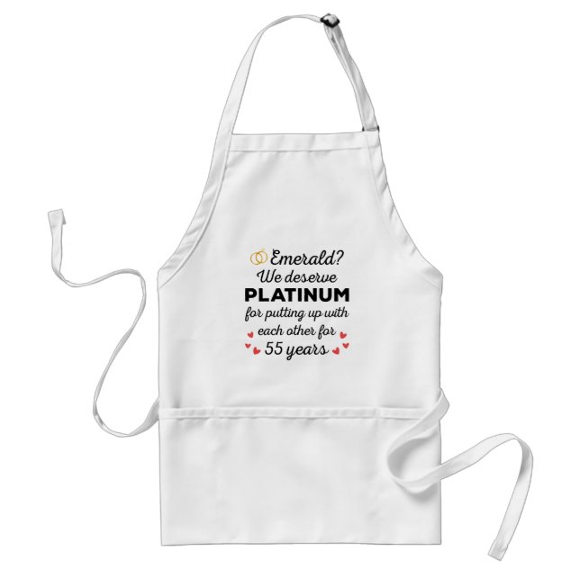 55th Wedding Anniversary I - Emerald Funny Couple Standard Apron (Front)