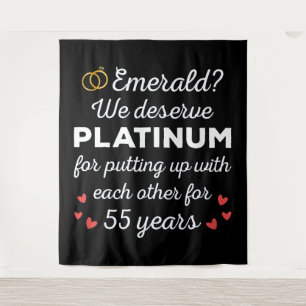 55th Wedding Anniversary I - Emerald Funny Couple Tapestry