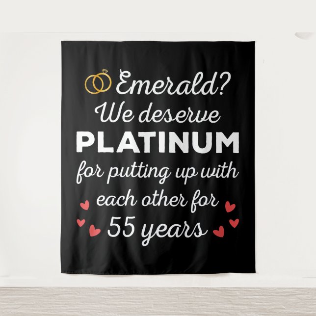 55th Wedding Anniversary I - Emerald Funny Couple Tapestry (Front)