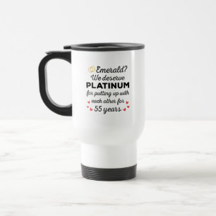55th Wedding Anniversary I - Emerald Funny Couple Travel Mug
