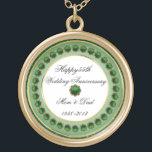 55th Wedding Anniversary Necklace<br><div class="desc">A Digitalbcon Images Design featuring an Emerald Green colour theme with a variety of custom images, shapes, patterns and styles in this one-of-a-kind "Emerald Wedding Anniversary" Necklace. This elegant and colourful design makes the ideal gift for the Anniversary gift for the wife or as a gift for family and friends...</div>