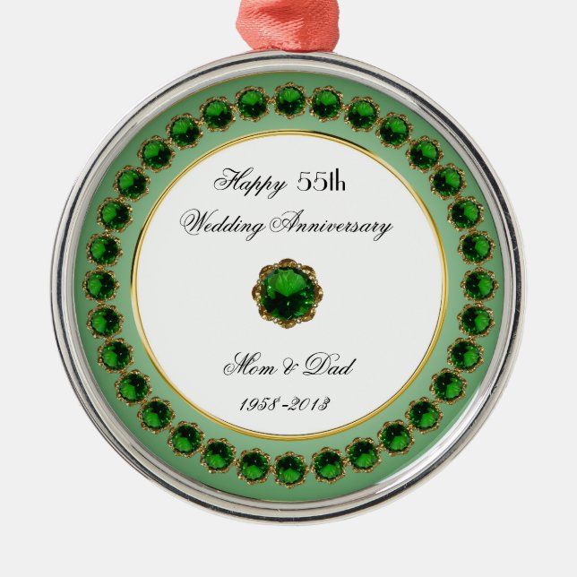 55th Wedding Anniversary Ornament (Front)