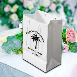 55th Wedding Anniversary Palm Trees Medium Gift Bag