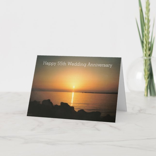 55th Wedding Anniversary Sunset Card (Front)