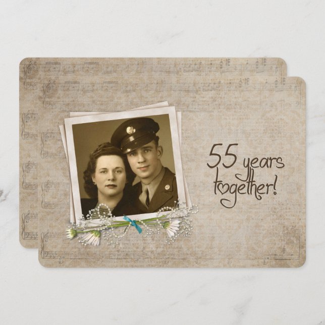 55th Wedding Anniversary Vow Renewal Invitation (Front/Back)