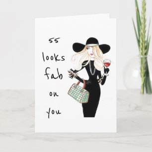 **55th & YOU ARE FABULOUS** ALWAYS! BIRTHDAY CARD