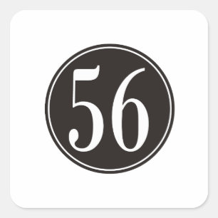 #56 Black Circle Square Sticker