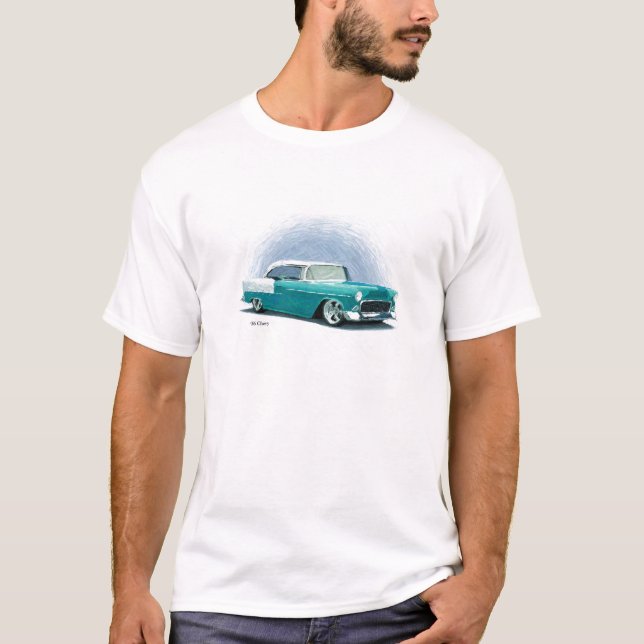 '56 Chevy Illustration Turquoise T-Shirt (Front)