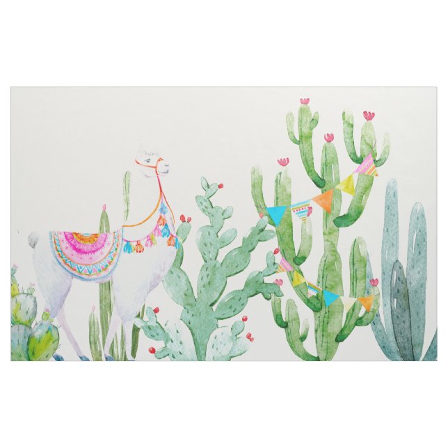 56" Inch Wide Cotton Fabric Boho Llama Bohemian Ca (Yard)