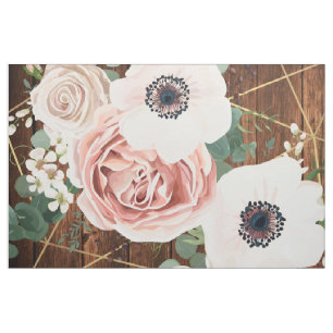 56" Inch Wide Cotton Fabric Geometric Garden Rose