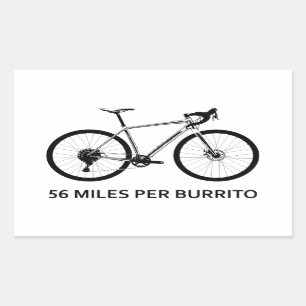 56 Miles Per Burrito Rectangular Sticker