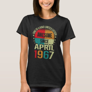56 Year Awesome Since APRIL 1967 Vintage 56th Birt T-Shirt