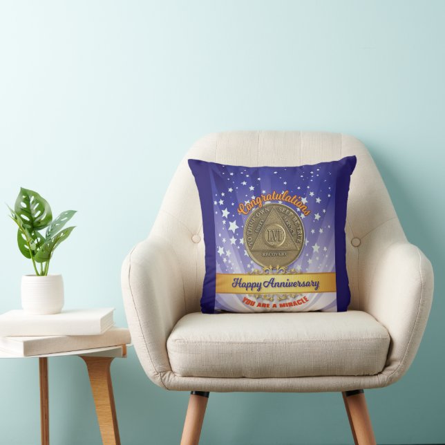 56 Year CUSTOM NAME AA Anniversary Miracle Cushion (Chair)