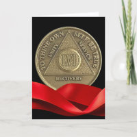 56 Year Happy Anniversary AA Coin Red Ribbon
