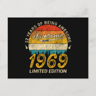 56 Year Old 1969 Retro Awesome 56th Birthday Gift Postcard