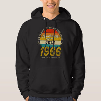 56 Year Old Awesome Since July 1966  56th Birthday Hoodie