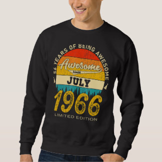 56 Year Old Awesome Since July 1966  56th Birthday Sweatshirt