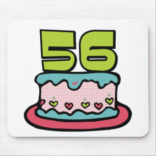 56 Year Old Birthday Cake Mouse Pad