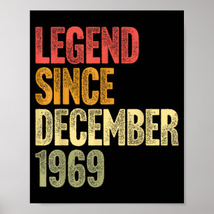 56 Year Old Legend Since December 1969 Retro 56th  Poster