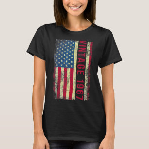 56 Year Old Vintage 1967 American Flag 56th Birth T-Shirt