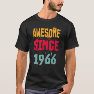 56 Years Old Awesome Since 1966 56th Birthday Vin T-Shirt