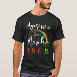 56 Years Old Awesome Since March 1966 56th Birthda T-Shirt