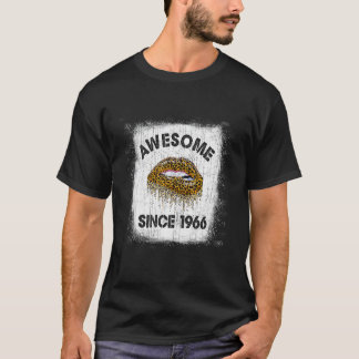 56 Years Old Birthday Awesome Since 1966 Leopard L T-Shirt