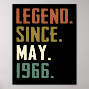 56 Years Old Legend Since May 1966 56th birthday Poster