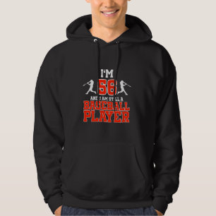 56th Birthday Baseball 56 Years Old Baseball Playe Hoodie