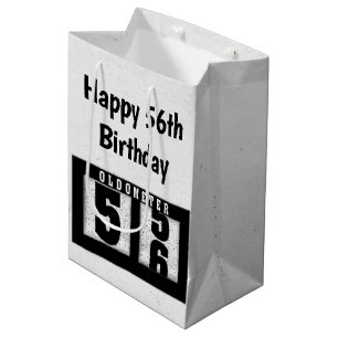 56th Birthday Black Odometer Medium Gift Bag
