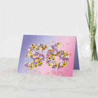 56th birthday card with flowery letters
