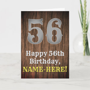 56th Birthday: Country Western Inspired Look, Name Card