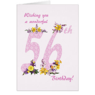 56th Birthday Flower Decorated Numbers