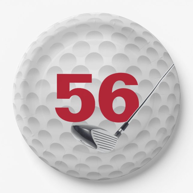 56th Birthday Golf Ball Design  Paper Plate (Front)