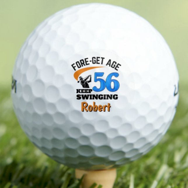 56th Birthday Golf Gift Funny Keepsake Blue Balls (Creator Uploaded)