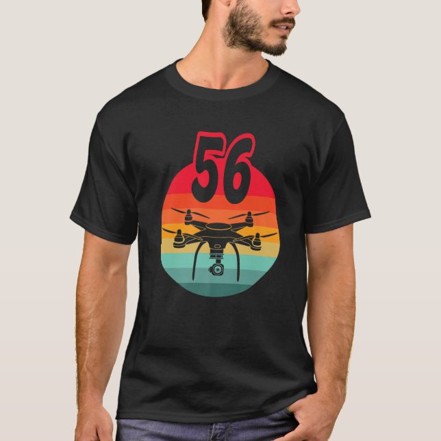 56Th Birthday I Retro Remote Control Drones With C T-Shirt (Front)