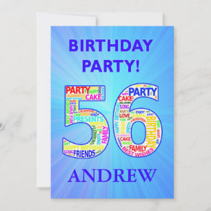 56th Birthday Party Invitation Add a Name