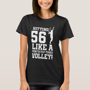56th Birthday Tennis 56 Years Old Tennis Player Bi T-Shirt