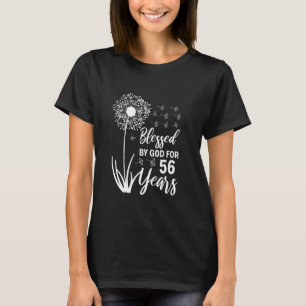 56th Birthday Woman Man Blessed By God For 56 Year T-Shirt