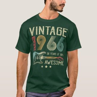 56th Birthday Womens Mens Vintage Awesome 1966 Gui T-Shirt