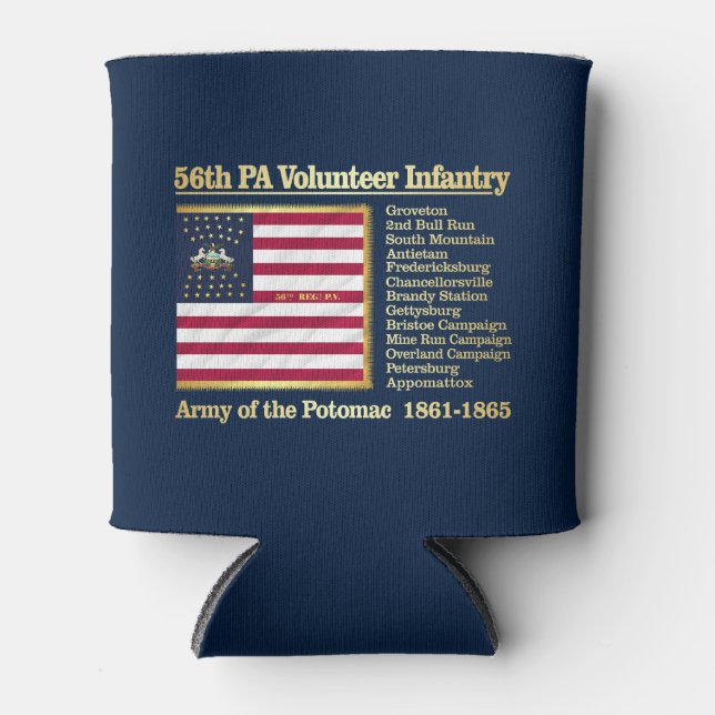 56th Pennsylvania Volunteer Infantry (BH) Can Cooler (Front)
