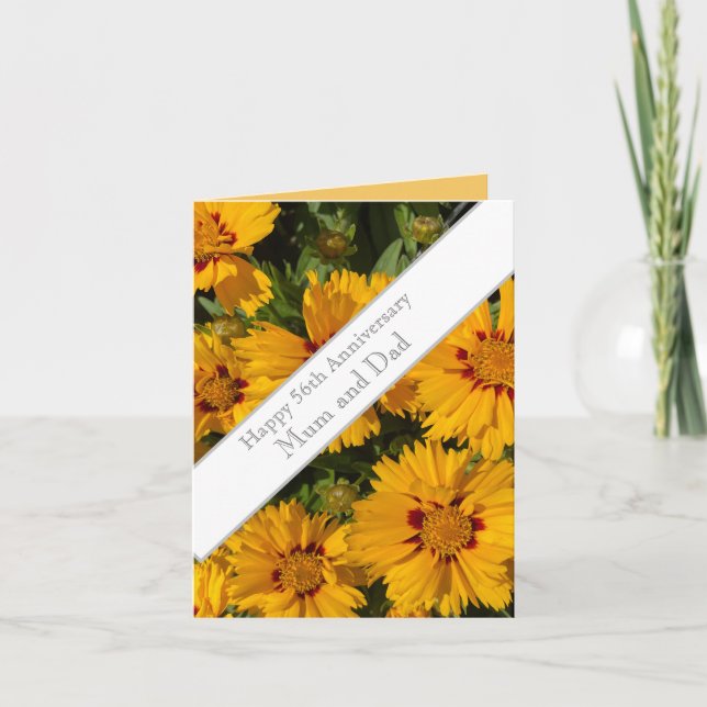 56th Wedding Anniversary Marigold Card (Front)