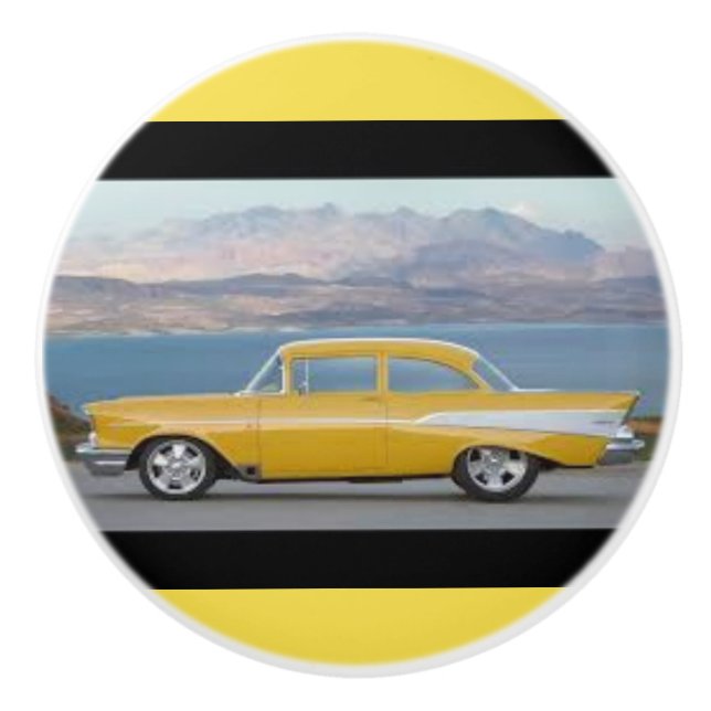 57 Chevrolet on a Ceramic Knob (Front)