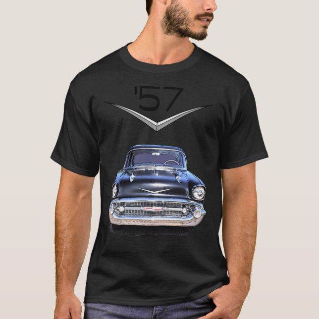 57 Chevy - Front View - Chromework Logo Classic T- T-Shirt (Front)