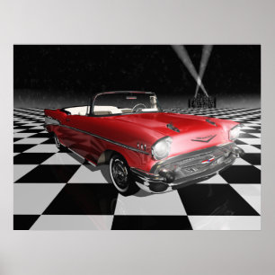 '57 Chevy on Chequerboard Poster